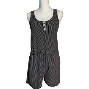 Heart & Hips black white striped shorts romper - size medium